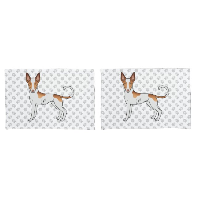 Cão de Caça Ibicenco Branco e Vermelho de Pelo Lis (Frente - conjunto)