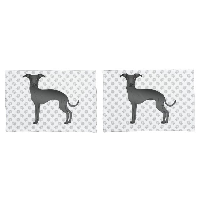 Cão de Cartografia de Greyhound Negro com patas (Frente - conjunto)
