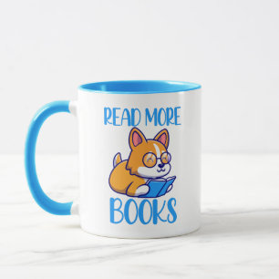Cão-de-Corgi-Cujo Cão Lendo Caneca