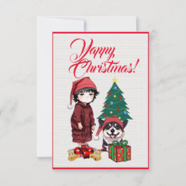 Cão de Corgi Cute Personalizado com Cartão Xmas Ra