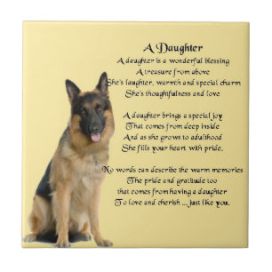 Cão de german shepherd - azulejo do poema da filh
