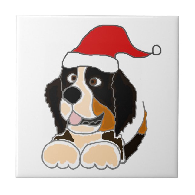 Cão de montanha de Bernese na arte do Natal do (Frente)