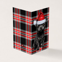 Cão de Natal Affenpinscher com Xadrez de Férias