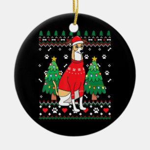 cão de Natal de enfeites de natal de greyhound