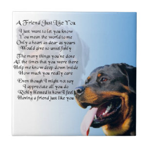 Cão de Rottweiler - azulejo do poema do amigo