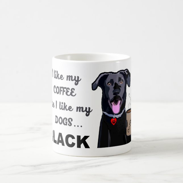 Cão do café preto - caneca de Labrador (Centro)