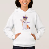Cão do corgi da aguarela na coroa real