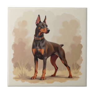 Cão Doberman Pinscher Marrom Ferrugem Vermelho