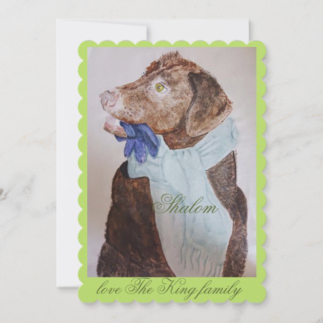 cão doce com luvas e cachecol (Frente)