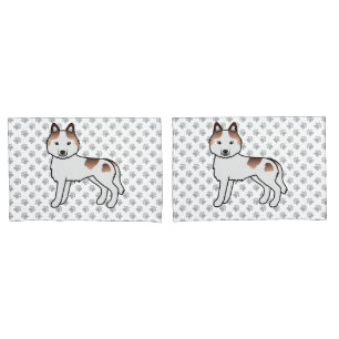 Cão E Patas De Cartoon Siberiano Cabeça Vermelha