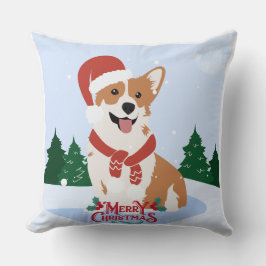 Cão em Almofada de Natal – Festa Alegre em Casa
