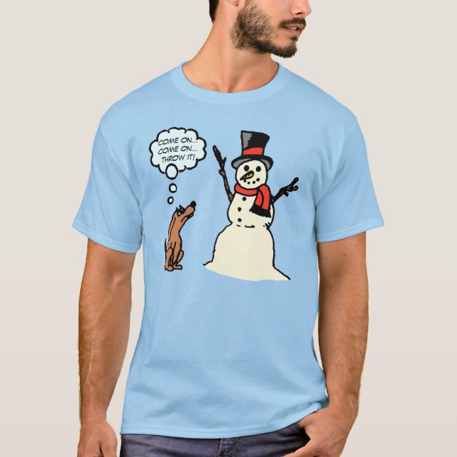 Cão engraçado com a camisa do Natal do boneco de (Frente)