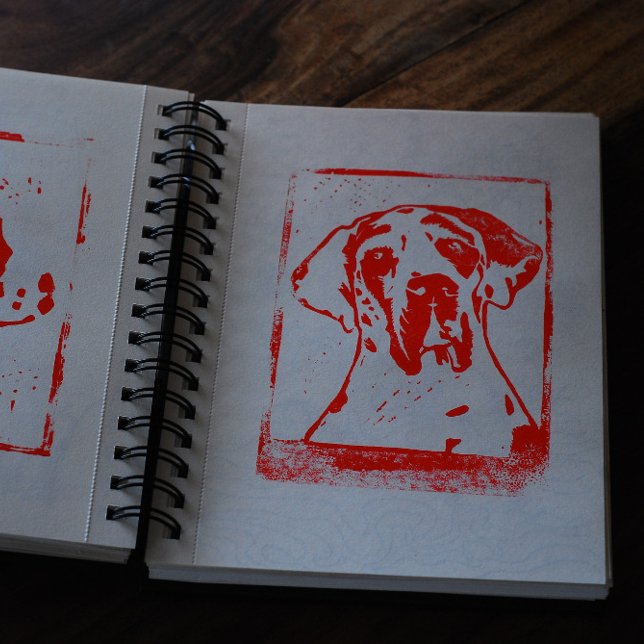 Cão Esra Moderno Poster (Real linocut print as entry art for this digital version!)