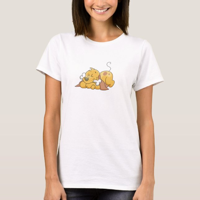 Cão feliz com camiseta e presentes do osso (Frente)
