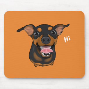 Cão feliz Mousepad do Pinscher diminuto do Pin do