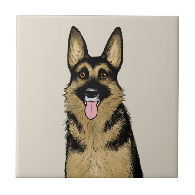 Cão german shepherd | Arte de Pet de Cartoon (Frente)