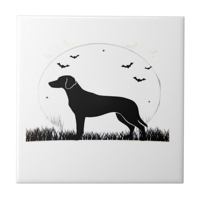 Cão Harrier � Silhueta da Lua de Halloween T cláss (Frente)