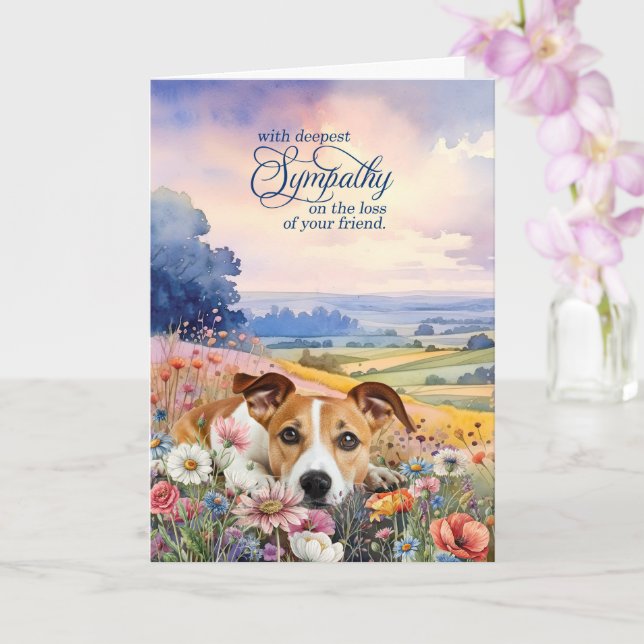 Cão Jack Russell com Cartão de Condenências de Com (Orquídea)
