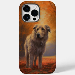 Cão-lobo entre Folhas de Outono Caídas Inspira