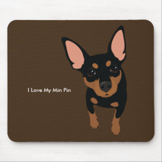 Cão Mousepad do Pinscher diminuto (Tan preto)