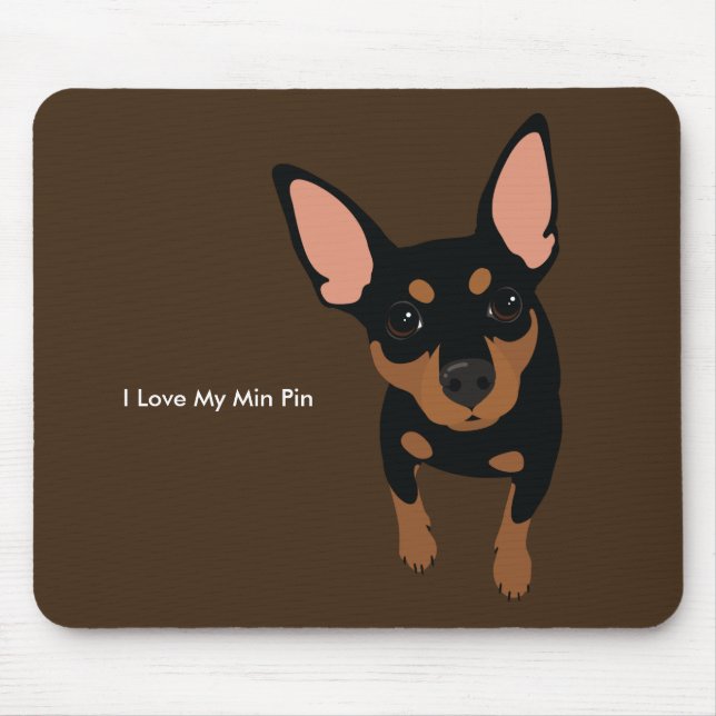 Cão Mousepad do Pinscher diminuto (Tan preto) (Frente)