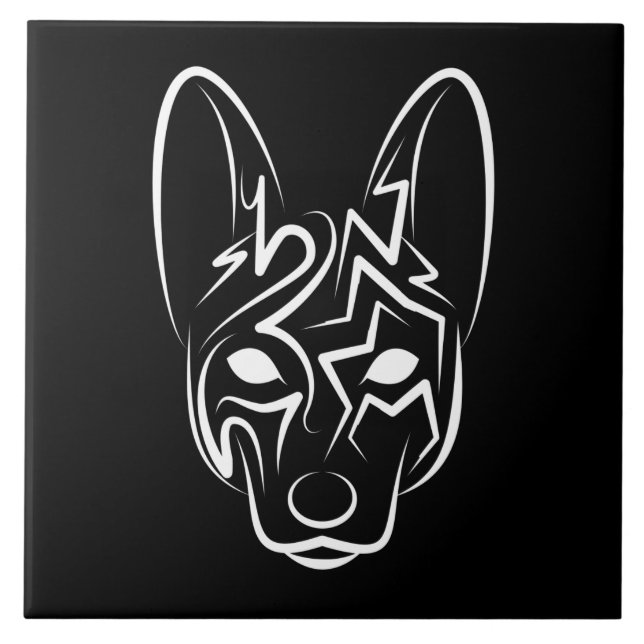 Cão Negro e Tribal Branco (Frente)