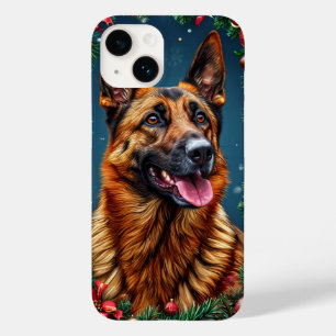 Cão Pastor Alemão com Decoração de Natal