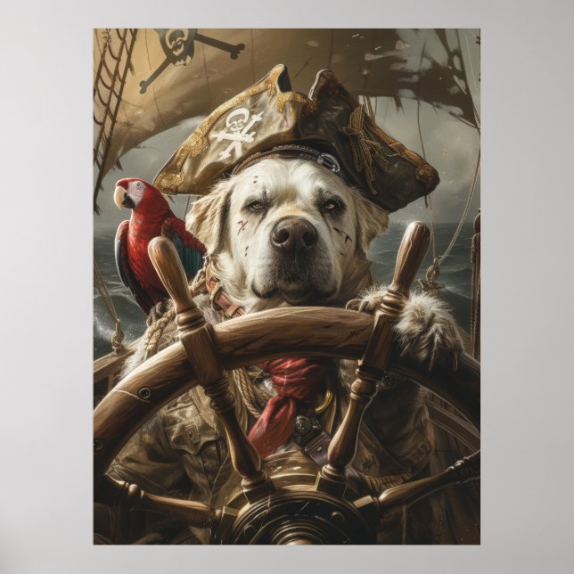 Cão Pirata Irritado Poster (Frente)