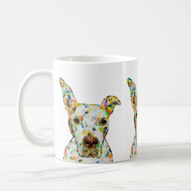 Cão Pitbull 11 oz. Caneca (Esquerda)