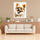 Cão Pomeraniano Pop Art Poster<br><div class="desc">Libere a energia vibrante do seu amado Pomeraniano com o nosso exclusivo Poster de Arte Pop Pomeraniana de Cão. Esta peça atraente combina a estética da arte pop moderna com o charme eterno do seu amigo peludo. As cores ousadas e o design dinâmico fazem dele uma adição de pata-alguma ao...</div>