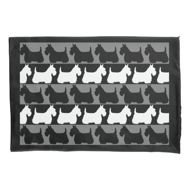 Cão-preto/cinza/branco, escocês Terrier, listras (Frente)