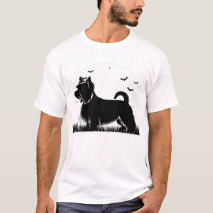 Cão Terrier Sedoso � Camiseta Clássica Silhueta da