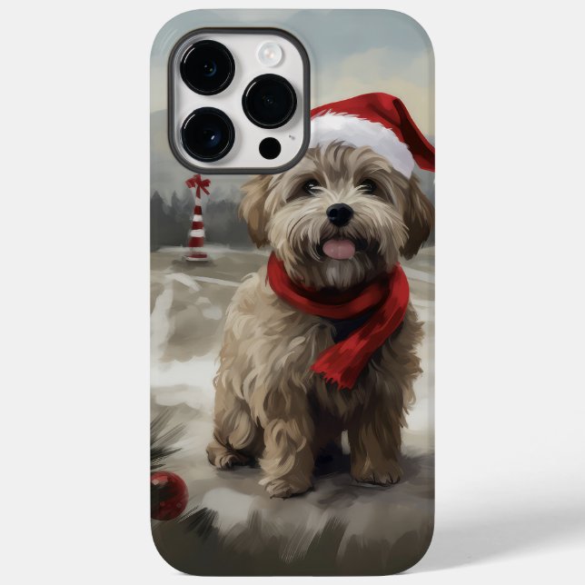 Cão Yorkipoo na Neve Natal (Verso)