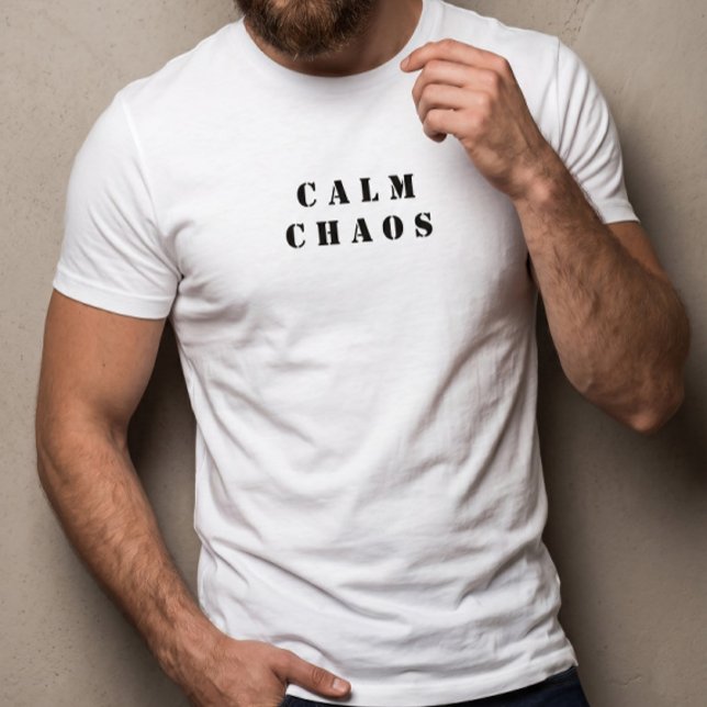 Caos Calmo - Camiseta Paradoxo Minimalista Branco (Criador carregado)