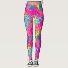 Caos em Leggings de Sonho Rosa - Divertido