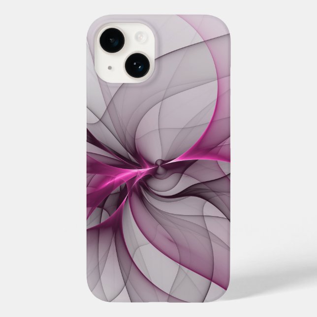 Caos Moderno Abstrato Elegante Arte Fractal Rosa (Verso)