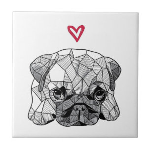 Cãozinho-bebê geométrico, Azulejo cerâmico