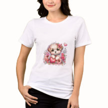 Cãozinho bonito cercado por corações e rosas