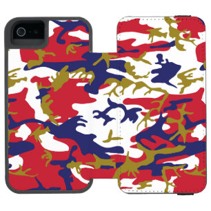 Capa Carteira Incipio Watson™ Para iPhone 5 4 de julho, Dia da Independência, Camouflage Doura