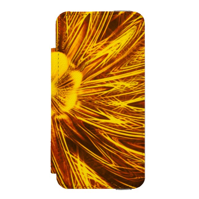 Capa Carteira Para iPhone, Incipio Abstrato Linhas Flor Amarelo (Frente do fólio)