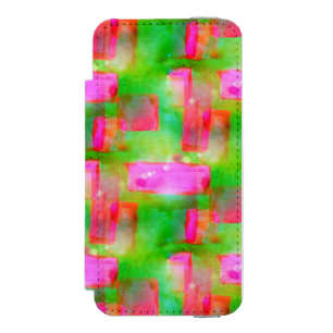 Capa Carteira Incipio Watson™ Para iPhone 5 Abstrato pintado amarelo, rosa da luz solar