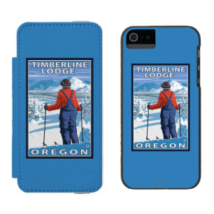 Capa Carteira Incipio Watson™ Para iPhone 5 Admiração do esquiador - alojamento do Timberline,