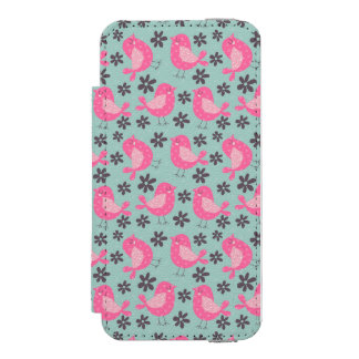 Capa Carteira Incipio Watson™ Para iPhone 5 Aves de bolinhas e Flores