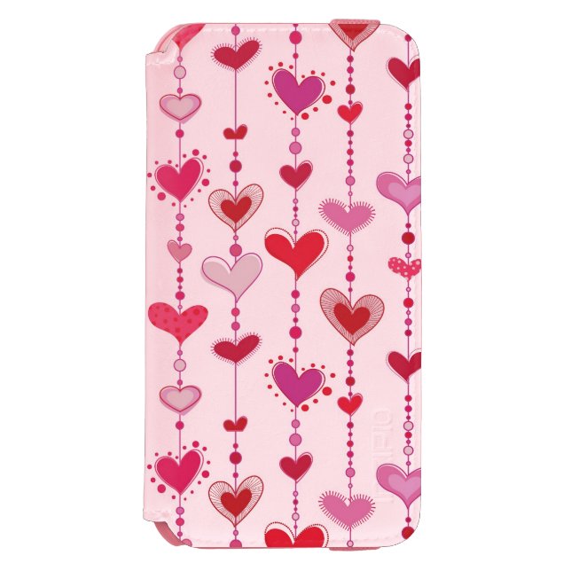 Capa Carteira Para iPhone, Incipio Azulejos do coração (Frente do fólio)