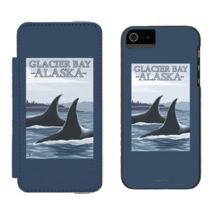 Capa Carteira Incipio Watson™ Para iPhone 5 Baleias #1 da orca - baía de geleira, Alaska