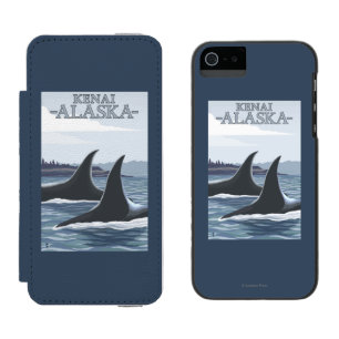 Capa Carteira Incipio Watson™ Para iPhone 5 Baleias #1 da orca - Kenai, Alaska