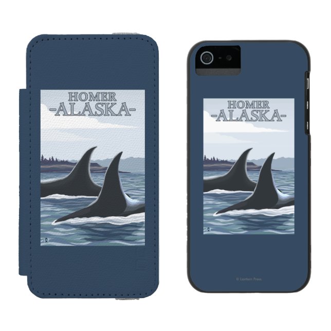 Capa Carteira Para iPhone, Incipio Baleias #1 da orca - local, Alaska (Lado a lado)