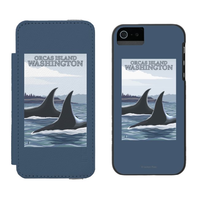 Capa Carteira Para iPhone, Incipio Baleias #1 da orca - orcas ilha, Washington (Lado a lado)