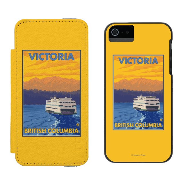 Capa Carteira Para iPhone, Incipio Balsa e montanhas - Victoria, BC Canadá (Lado a lado)