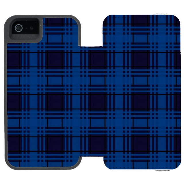 Capa Carteira Para iPhone, Incipio Blue Jewel Tartan  (Fólio aberto)